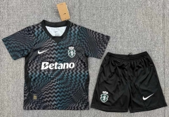 Kids 2026/27 Sporting Lisbon Goalkeeper Black Kids/Youth Soccer Uniform-522