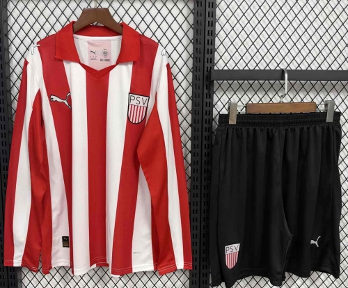 2026/27 PSV Eindhoven Home Red & White LS Soccer Uniform-WL