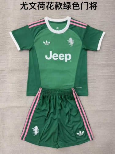 Kids 2026/27 Juventus FC Goalkeeper Green Kids/Youth Soccer Uniform-208