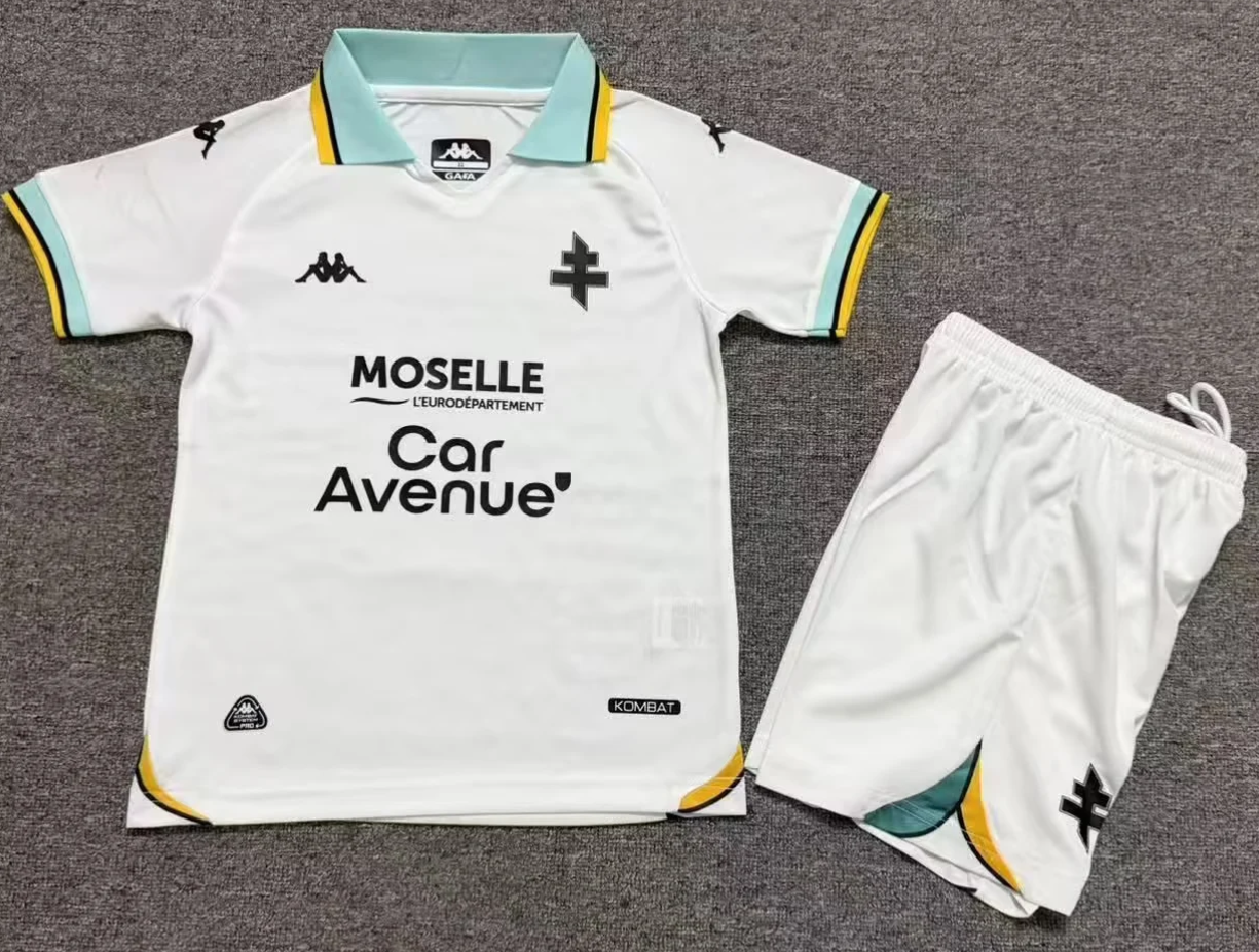 Kids 2026/27 FC Metz Away White Kids/Youth Soccer Uniform-1040