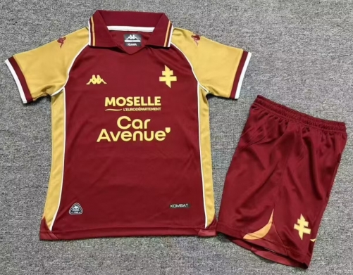 Kids 2026/27 FC Metz Home Red Kids/Youth Soccer Uniform-1040