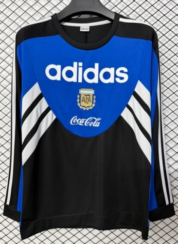 1994 Retro Version Argentina Black & Blue Thailand Soccer Tracksuit Top-95