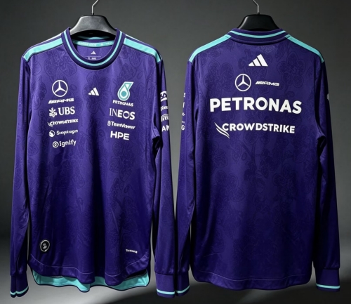 2026 Mercedes Benz Purple Round Collar LS Formula One Racing Jersey-709