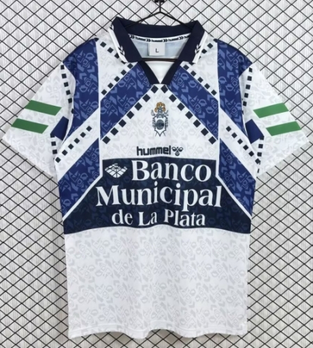 96/97 Retro Version Gimnasia y Esgrima La Plata Home Blue & White Thailand Soccer Jersey AAA-503