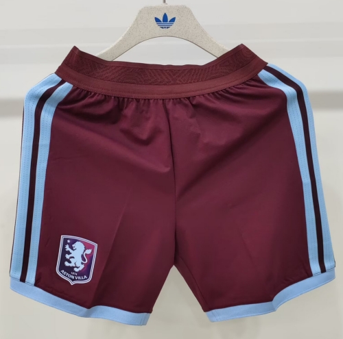 Player Version 2026/27 Aston Villa Home Red Thailand Soccer Shorts-DQ