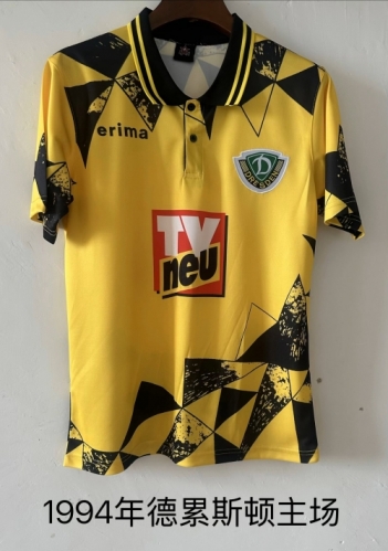 1994 Retro Version SG Dynamo Dresden Home Yellow Thailand Soccer Jersey AAA-709