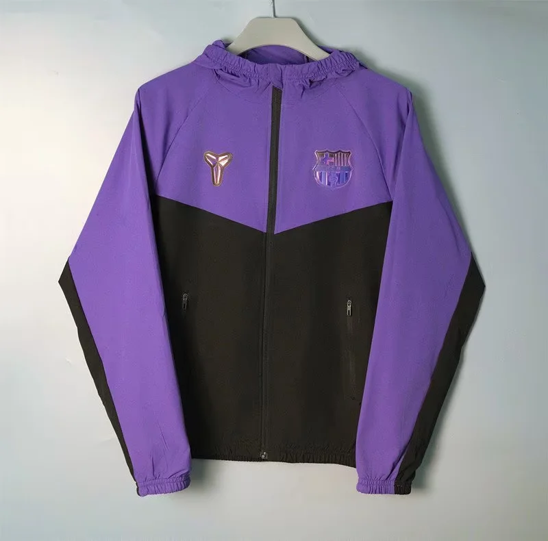 2026/27 Barcelona Purple & Black Windbreaker Hoodies Top With Hat-801