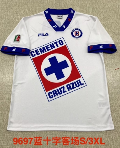 96/97 Retro Version Cruz Azul Away White Thailand Soccer Jersey AAA-2041