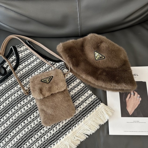 Prad*a hat and small bag for cellphone-YWDF0050
