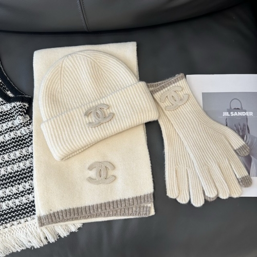 Chane*l Glove+Scarf +Hat & Cap-YWDF0108