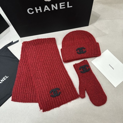 Chane*l Glove+Scarf +Hat & Cap-YWDF0090