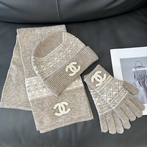 Chane*l Glove+Scarf +Hat & Cap-YWDF0130