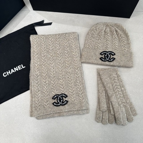 Chane*l Glove+Scarf +Hat & Cap-YWDF0103