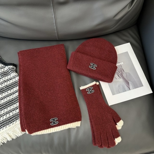 Chane*l Glove+Scarf +Hat & Cap-YWDF0110