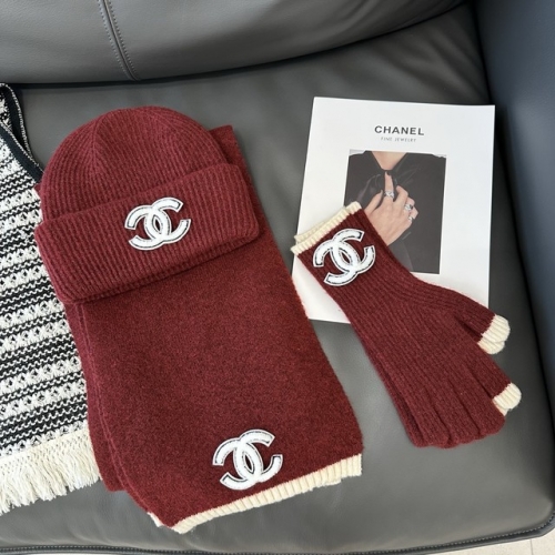 Chane*l Glove+Scarf +Hat & Cap-YWDF0120
