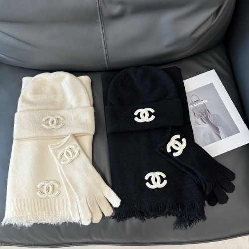 Chane*l Glove+Scarf +Hat & Cap-YWDF0143