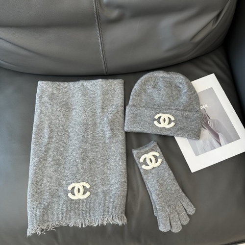 Chane*l Glove+Scarf +Hat & Cap-YWDF0142