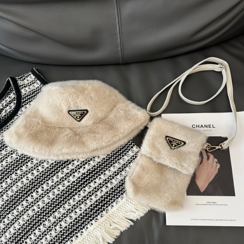Prad*a hat and small bag for cellphone-YWDF0049