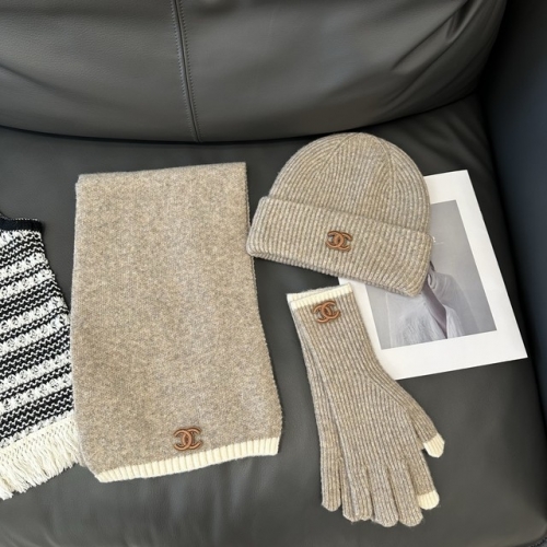 Chane*l Glove+Scarf +Hat & Cap-YWDF0112
