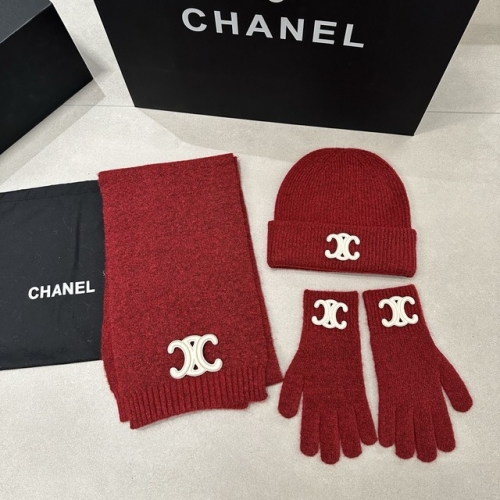 Chane*l Glove+Scarf +Hat & Cap-YWDF0096