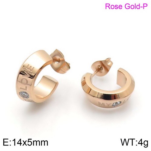 Stainless steel earring KE94744-GC-14