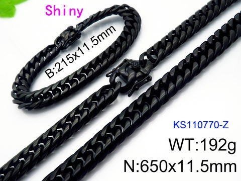 316 Stainless Steel Necklace Bracelet Men Set KL20210321-KS110770-Z