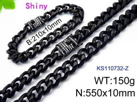 316 Stainless Steel Necklace Bracelet Men Set KL20210321-KS110732-Z