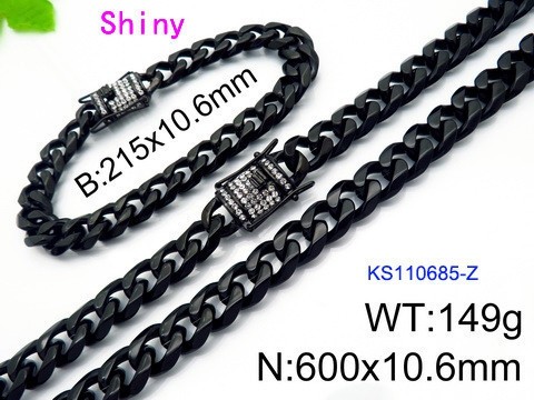 316 Stainless Steel Necklace Bracelet Men Set KL20210321-KS110685-Z