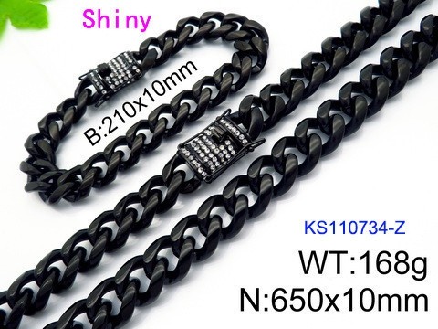 316 Stainless Steel Necklace Bracelet Men Set KL20210321-KS110734-Z