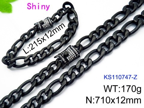 316 Stainless Steel Necklace Bracelet Men Set KL20210321-KS110747-Z