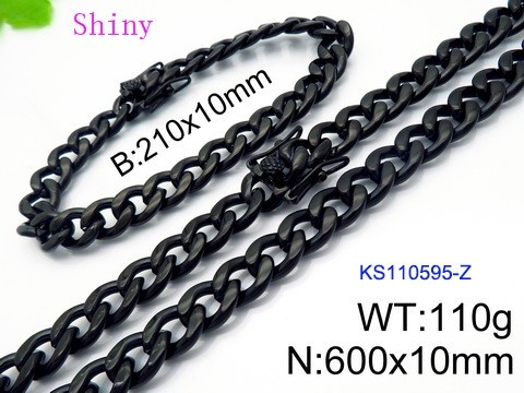 316 Stainless Steel Necklace Bracelet Men Set KL20210321-KS110595-Z