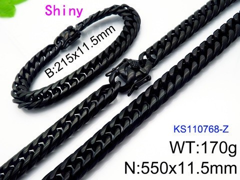 316 Stainless Steel Necklace Bracelet Men Set KL20210321-KS110768-Z