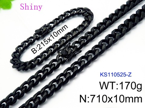 316 Stainless Steel Necklace Bracelet Men Set KL20210321-KS110525-Z