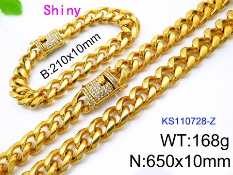 316 Stainless Steel Necklace Bracelet Men Set KL20210321-KS110728-Z