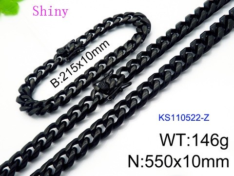 316 Stainless Steel Necklace Bracelet Men Set KL20210321-KS110522-Z