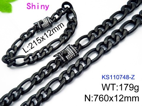 316 Stainless Steel Necklace Bracelet Men Set KL20210321-KS110748-Z