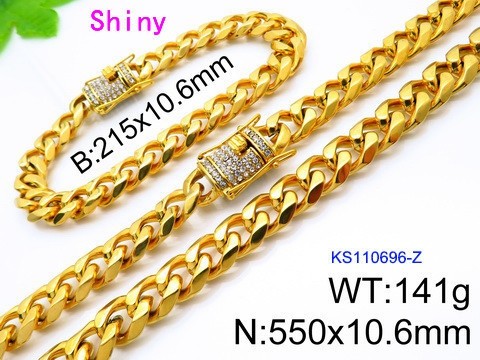 316 Stainless Steel Necklace Bracelet Men Set KL20210321-KS110696-Z