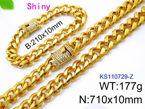 316 Stainless Steel Necklace Bracelet Men Set KL20210321-KS110729-Z