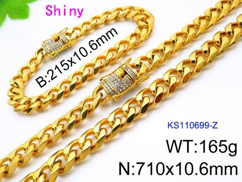 316 Stainless Steel Necklace Bracelet Men Set KL20210321-KS110699-Z