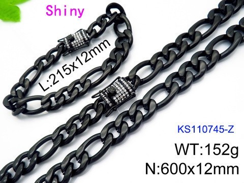 316 Stainless Steel Necklace Bracelet Men Set KL20210321-KS110745-Z