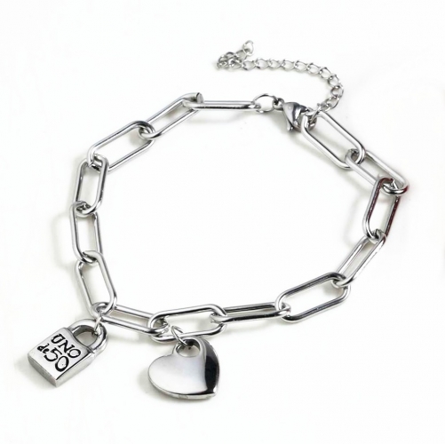 Stainless Steel uno de 50 Anklet UNA0001-S