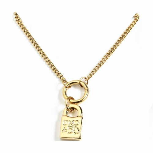 Stainless steel uno de 50 necklace SN201114-UNN0036-G