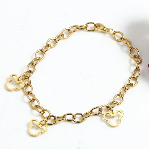 Stainless steel Mickey Anklet SN201114-A0132-G