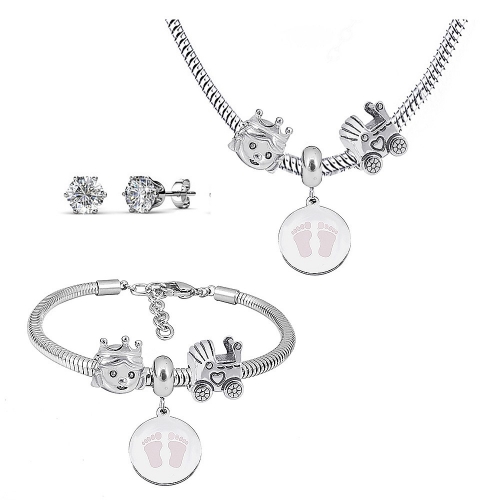 Stainless steel similar pandor*a  jewelry set P200902-T84