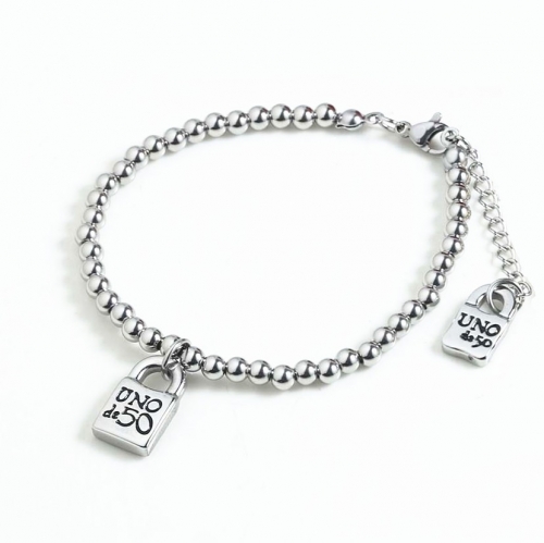 Stainless steel uno de 50 bracelet SN201114-UNB0092-S