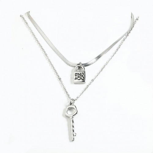 Stainless steel uno de 50 necklace SN201114-UNN0039-S