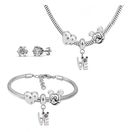 Stainless steel Mickey Disne*y  jewelry set P200902-T87