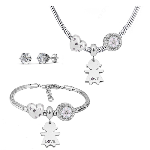 Stainless steel similar pandor*a  jewelry set P200902-T96