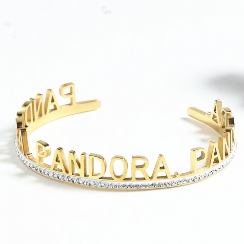 Stainless Steel Pandor*a Bangle SN201022-PDB0154-G