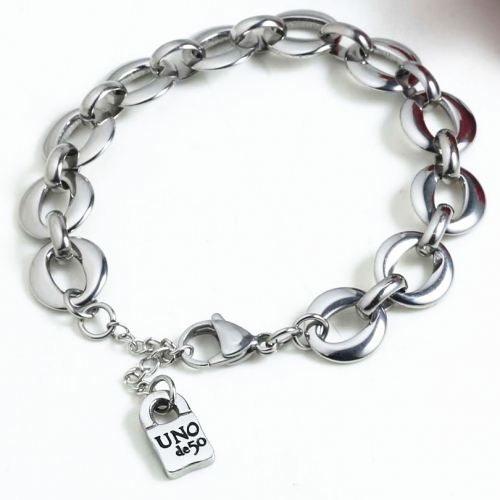 Stainless steel uno de 50 bracelet SN201114-UNB0090-S